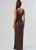 Mocha Dot Maxi Dress