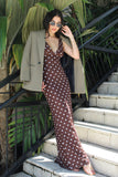 Mocha Dot Maxi Dress