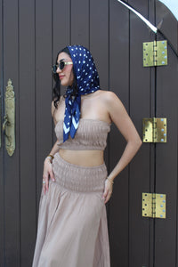 Navy Polka Dot Scarf