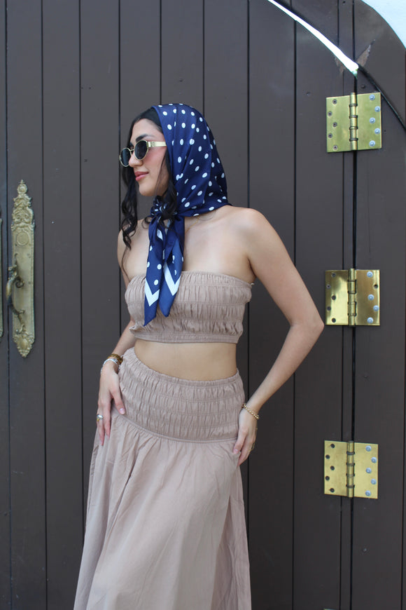 Navy Polka Dot Scarf