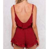 "Angelica" Red Sleeveless Romper