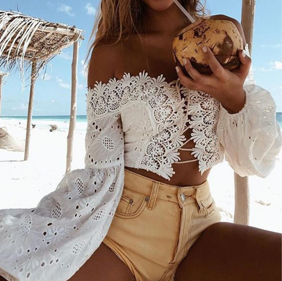 White crop top
