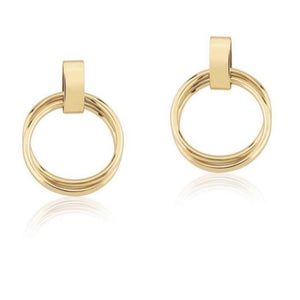 Modern Round Gold Earrings