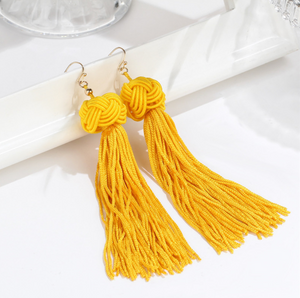 Yellow Tassel Earrings