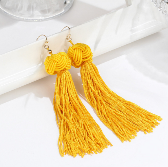 Yellow Tassel Earrings