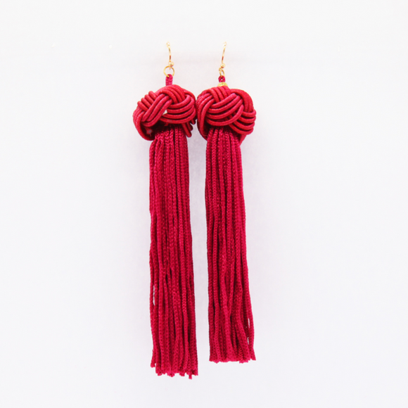 Red Tassel Earrings