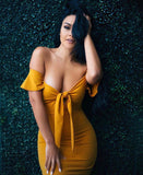 "Sarah" Mini Dress, Mustard