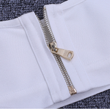 "Aria" Two Piece Set, White Top Glitter Skirt